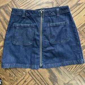 Size 30 Madewell Denim Mini Skirt with Front Zipper
